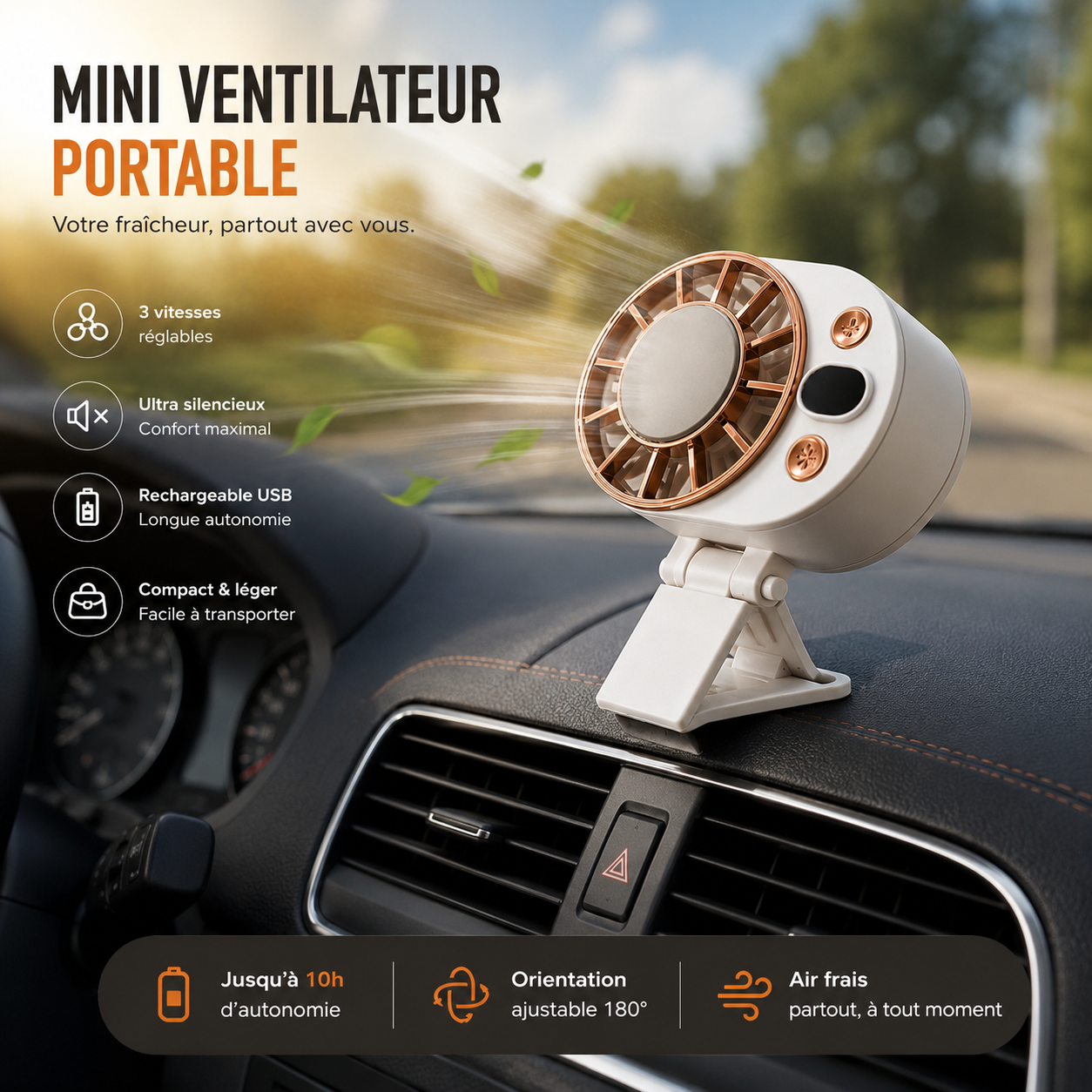 Mini Ventilateur portable et rechargeable